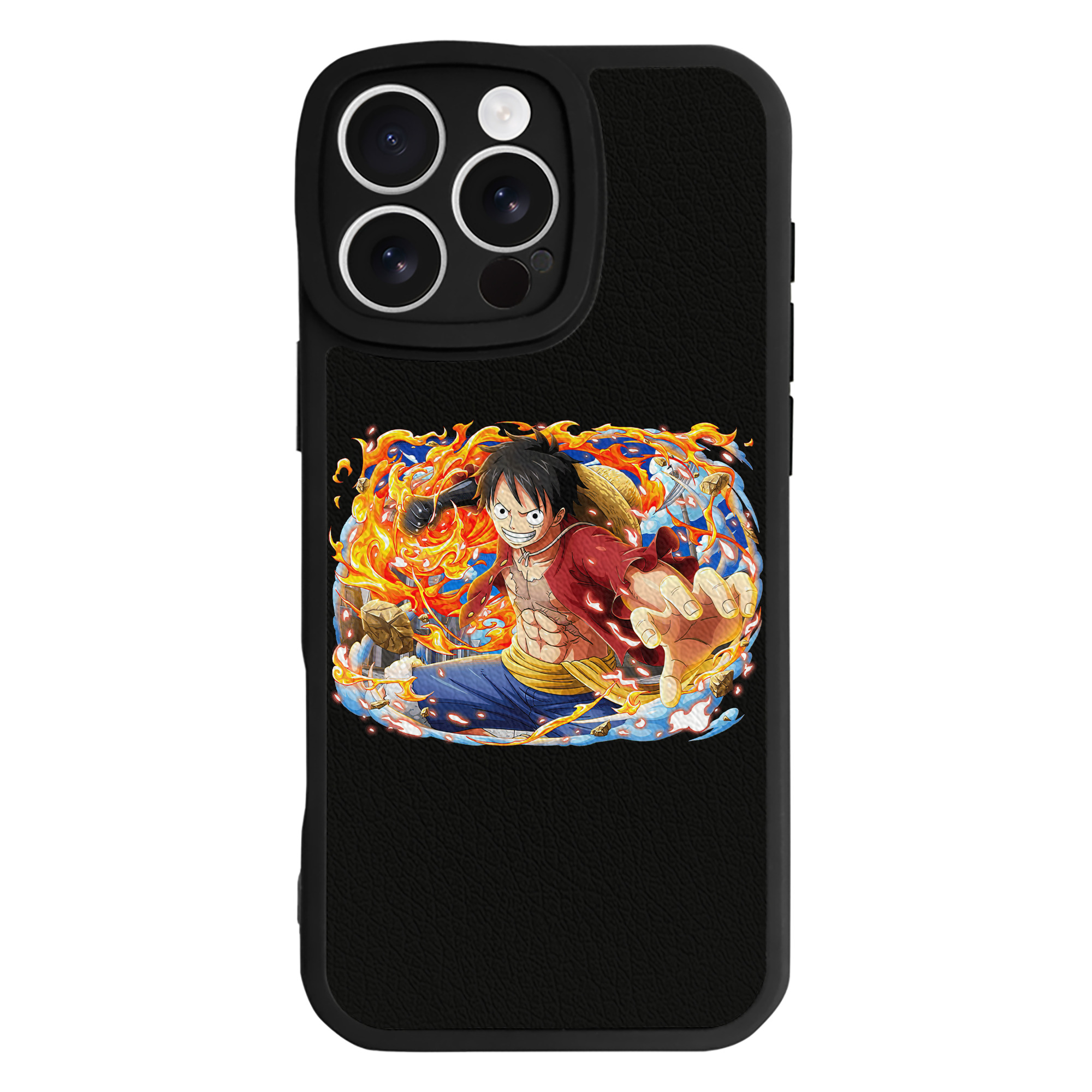 （画像用） ワンピース モンキー・D・ルフィ ONE PIECE Monkey D. Luffy 【iPhone 16シリーズ対応】シリコンスマホケース（レザー調） 材質：シリコン